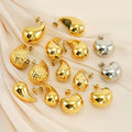Jachon 18k Gold Plated Earrings Stainless Steel Earring Jewelry Minimalist Hollow Out Water Drop Stud Earrings for Women