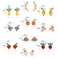Hot Selling Summer Series Fashion Silver 925 Pin Minimalist Cute Fruit Rhinestone Fruits Stud Earring Women Earrings Jewelry