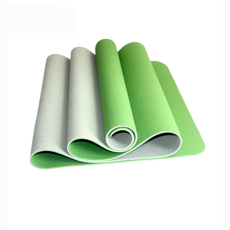Two Colors Tpe Yoga Mat 8mm Yoga Mat Non Slip Custom Print Patterned Eco Yoga Mat Custom logo Pilates Accessories Durable