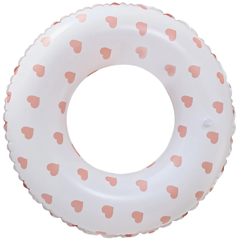 Classic Red Heart Design Swim Ring Inflatable Red Heart Swim Tube