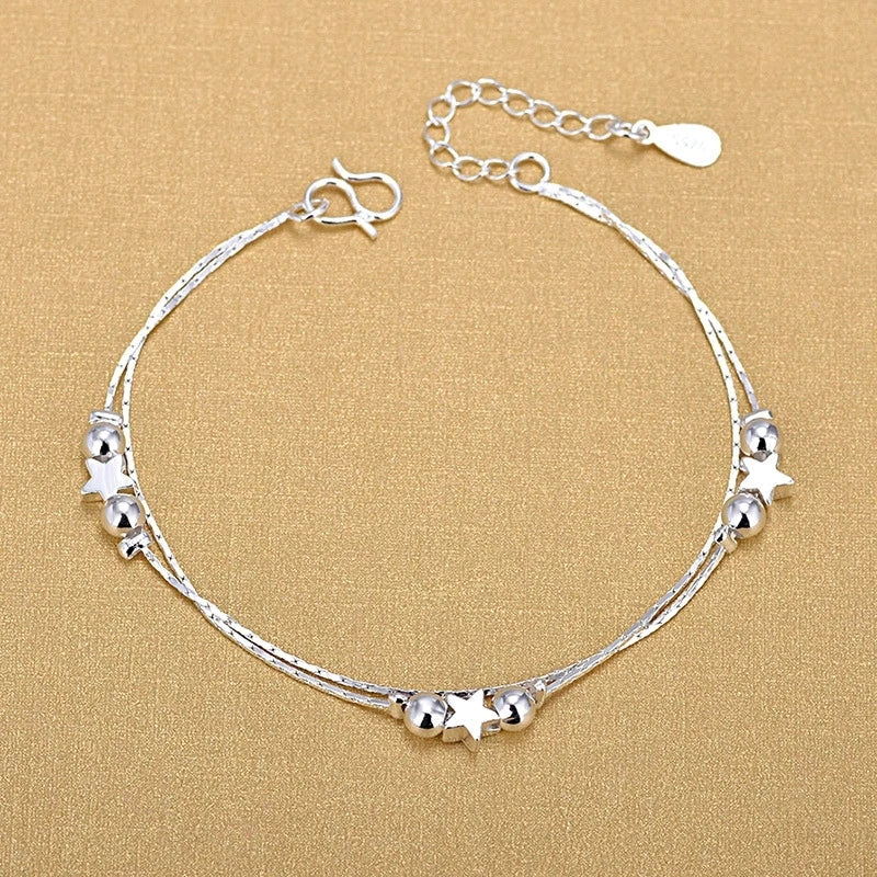 Cheap Price Wholesale Double Twist Chain Beads Star Charm Women Bracelets Jewelry