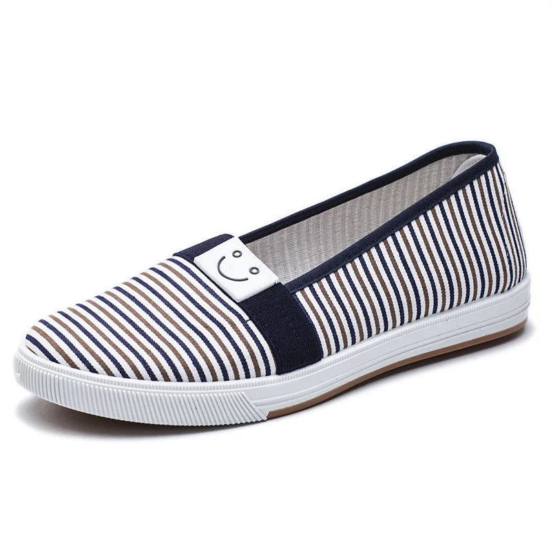 Hot Sale Multicolor Cheap Comfortable PVC Sole Female Loafers Canvas Women slip on Shoes