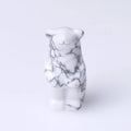 DIY Natural Green Gemstone Sculpture Aquatic White Turquoise Crystal Bear Crafts Quartz for Home Decoration