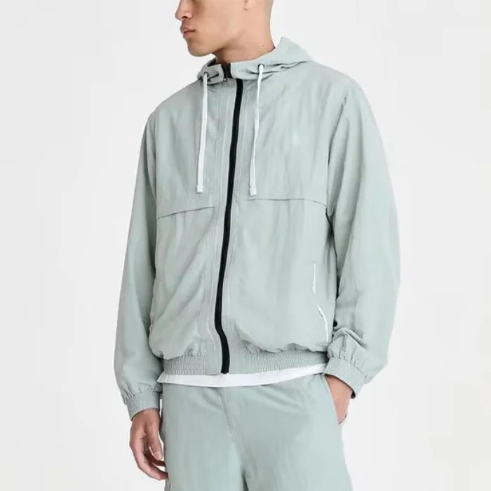 New Lightweight Hooded Wind Breaker Jacket Men Zip up Outdoor Activities-Hiking Camping Cycling Windbreaker