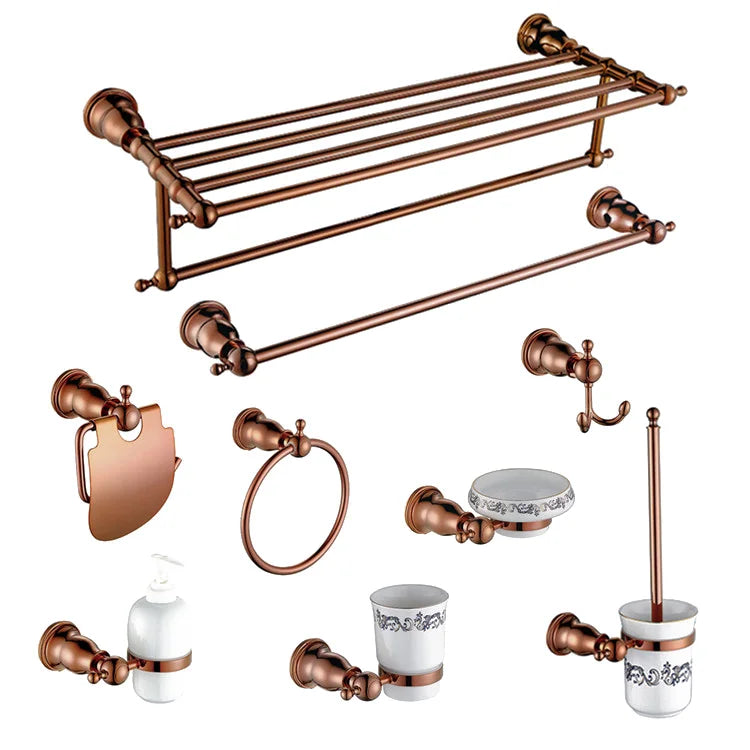 Hotel Bathroom Rose Gold Wall Mounted Stainless Steel Bathroom Accessories