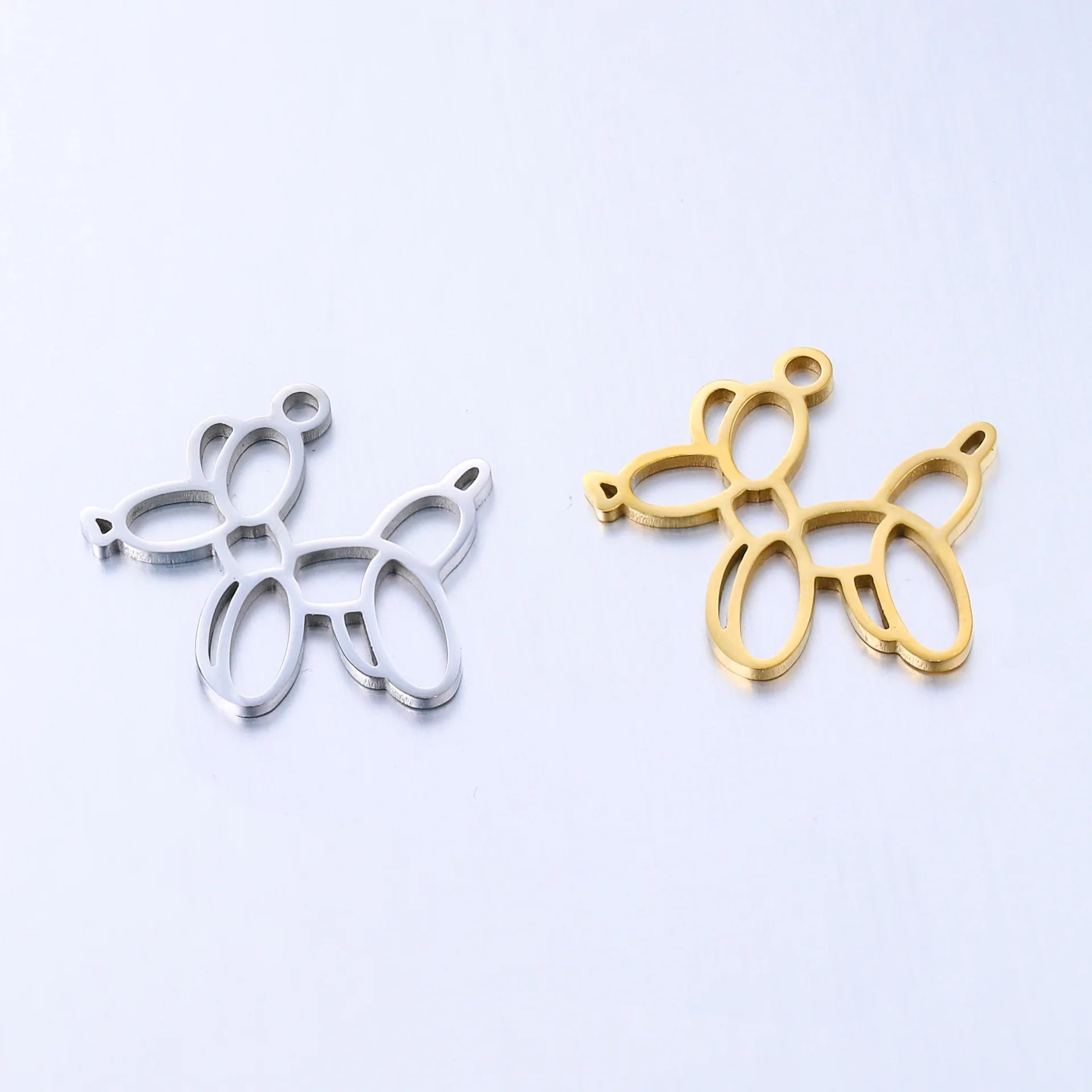 Stainless Steel Cute Dog Charm DIY Waterproof Lovely Animal Theme Pendant