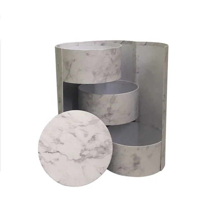 Chengruo Three-Tier Three-Layer Rotating Surprise Paper Box Empty Basket Embellished Flower Gift Wrap Packaging Embossing