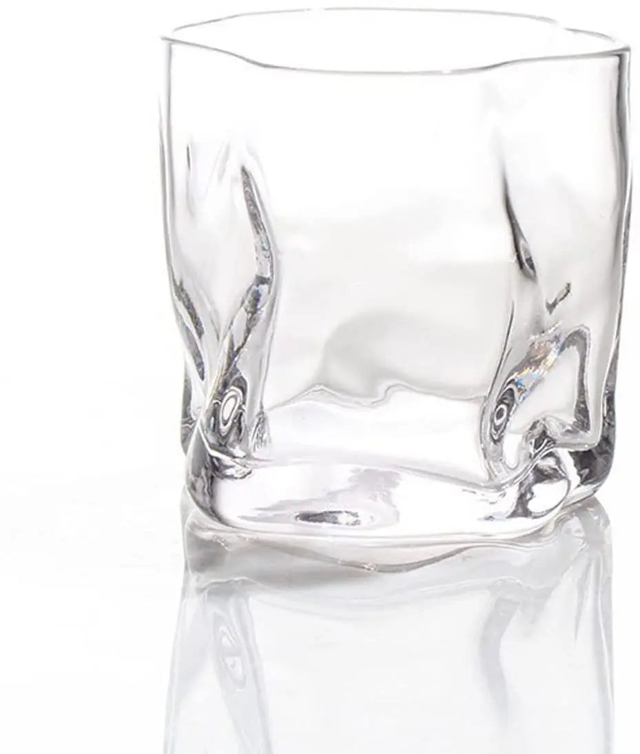 IrreGular Old Fashioned Lowball Crystal Whiskey Glasses Bar Tumblers for Drinking Packaged in Carton