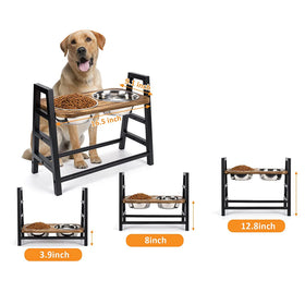 ZMaker Wholesale Custom New Designer Double Dog Bowls Adjustable Height Elevated Dog Bowls