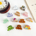 Wholesale Small Size Cute Hair Claw 3cm Colorful Sweet Simple Girls Hair Clips Acetate Mini Kids Hair Claw Clips