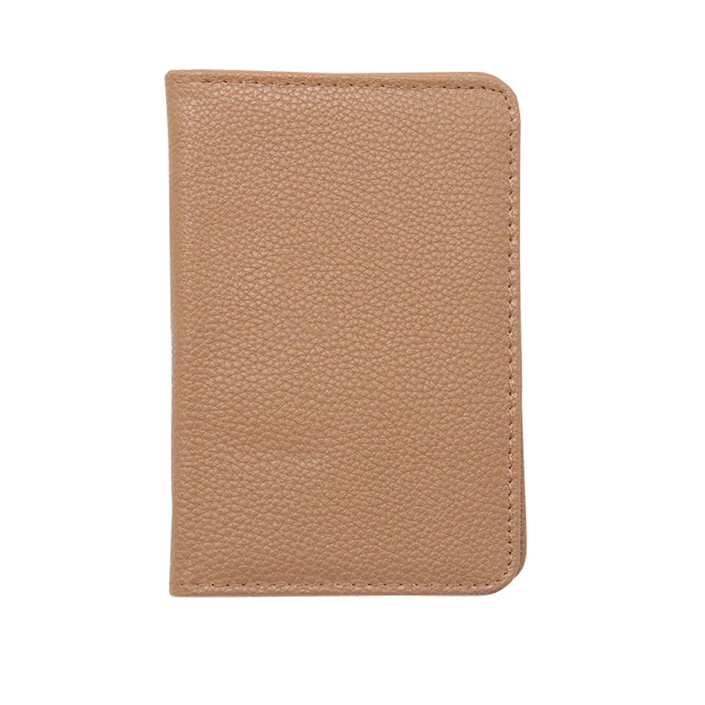 Lychee Pattern Leather RFID Blocking Perfect Gift Travel Passport Holder Cover Wallet with Card Cash Slot