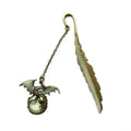 Glow Feather Bookmark Creative Flying Dragon Bookmark Vintage Luminous Metal Pterosaur Bookmark Fluorescence Cultural Gifts