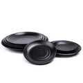 Wholesales Japanese Korean Style Matt Black Plate Melamine Round Sushi Plate Set