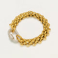 YF3811 Fashion 18k Gold Plated Stainless Steel Hypoallergenicity Three Layer Weaving Chunky Chain Zircon Clasp Bracelet
