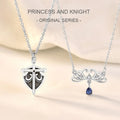 MA42 S925 Silver Fairy Tale Princess Knight Necklace Vintage Fashion Crown Zircon Pendant Trendy Engagement Necklace for Women