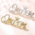 Jachon Luxury Jewelry Fashion Queen logo Shiny Rhinestone Safety Pins Women for Decoration Fashion Jewelry Brooches
