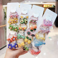 Cute 5-Pair Card with Flower Design Hair Ties Rubber Bands Accessories for Girls and Kids