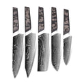 5PCS Damascus Kitchen Chef Knife Set with Giftbox Sets for Kitchen and Camping
