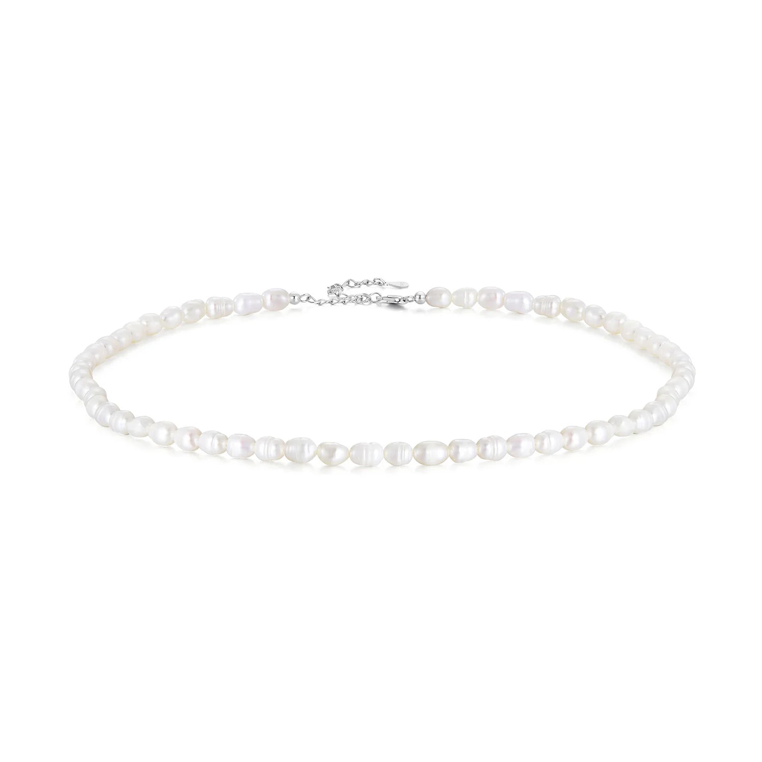 925 Sterling Silver Natural Pearl Necklace Irregular Fresh Water Pearl Neck Chain for Women Elegent Fashion Jewelry Gift BSN272