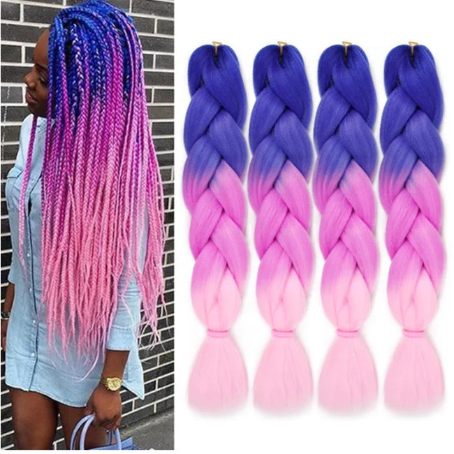 Wholesale Synthetic Hair 3 Tone Super Jumbo Hair Braids Yaki Texture Ombre Ultra Expression Braiding Hair Jumbo