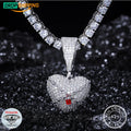 Dropshipping Bling Rapper's Jewelry Gold Plated 925 Sterling Silver VVS Moissanite Diamond Iced Out Lock Heart Pendant