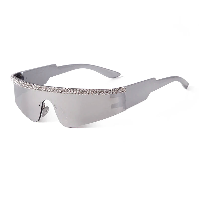 STY8022 Custom Sunglasses Manufacturer Y2K Wholesale Trendy Luxury Shades Reflective Sun Glasses With Crystal