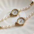 Aimgal Fine Exquisite Quartz Watch Natural Freshwater Pearl Bracelet Vintage Luxury Fashion Business Pointer 3ATM 6mm New