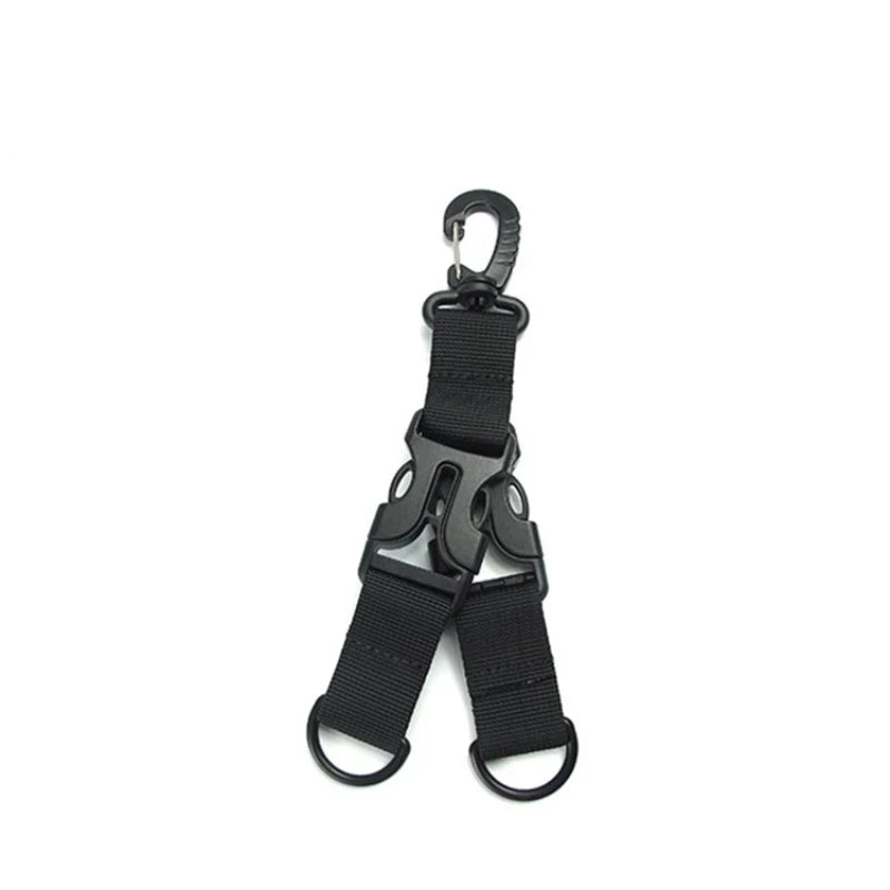 Outdoor Multifunctional Double-disassembly Carabiner Backpack D-type Quick-hanging Tactical Nylon Webbing Hanging Keychain