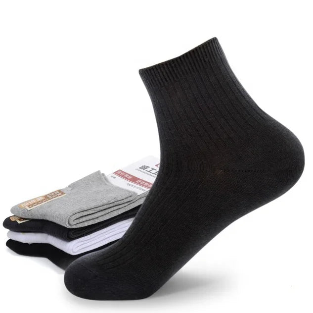 Lightweight Business Men's Dress Socks Breathable Ribbed Classic Cotton Men's Socks for Office Work