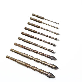 Multi Functional Vitrified Brick Alloy Drill Set for Drilling Ceramic Glass Drill with Hexagonal Handle and Spiral groove Crossh
