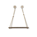 Wood Hanging Shelf Plant Hanger Wood Rings Hung With Natural Cotton Macrame Cord Planter Wood Shelf