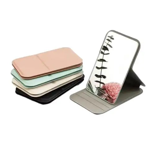 Modern Business Gift Giveaway Custom Logo Embossed Promotional Stainless Steel Small Pocket Mirror Beauty Tool