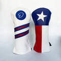 Custom Embroidery Premium PU Leather Golf Head Covers Elastic String Headcover