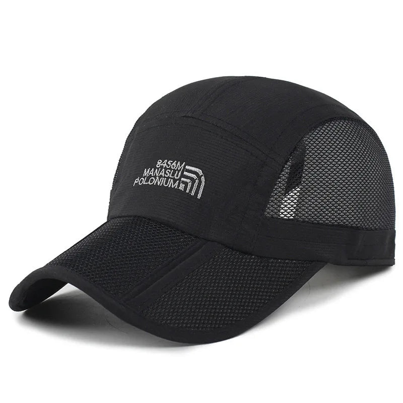 New Trendy Summer Outdoor Sun Hat Foldable 5 Panels Baseball Cap Fast Dry Sports Cap for Men