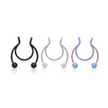 Wholesale Antler 316L Stainless Steel 18G 20G U Shaped Punk Style Silver Black Rose Gold Clip-On Hoop Nose Ring for Women Body