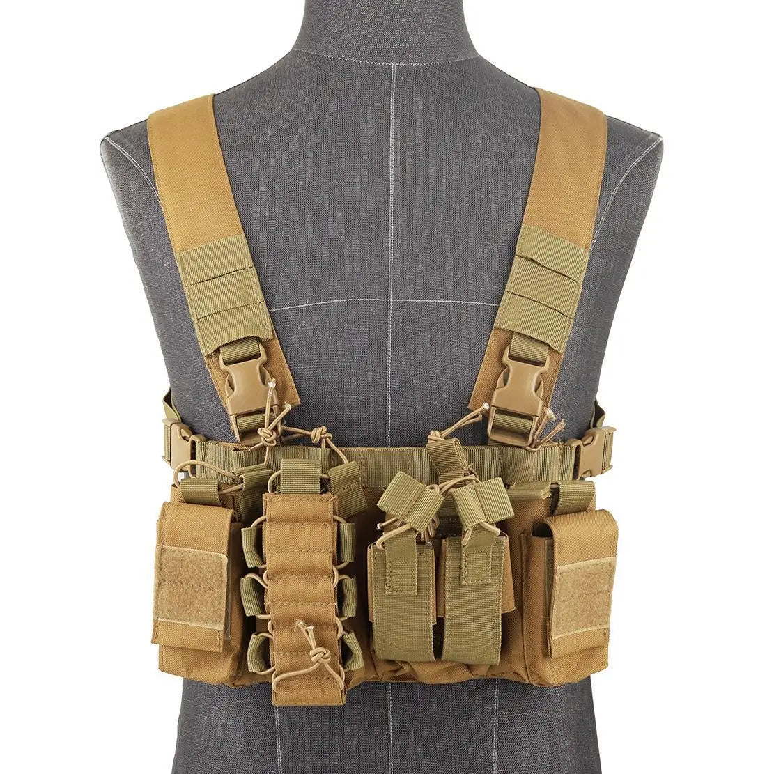 Mens Adjustable Molle Outdoor Camouflage New Style Magazine Pouches Survival Tactical Chest Rig Vest