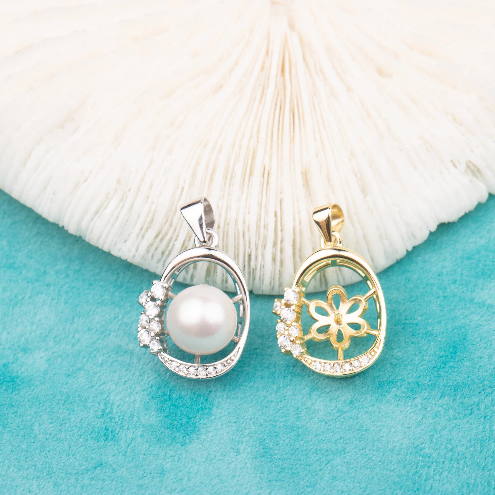 P010763 DIY 7-11mm Natural Freshwater Pearl Pendant Accessory 925 Sterling Silver Engagement Jewelry Necklace for Women