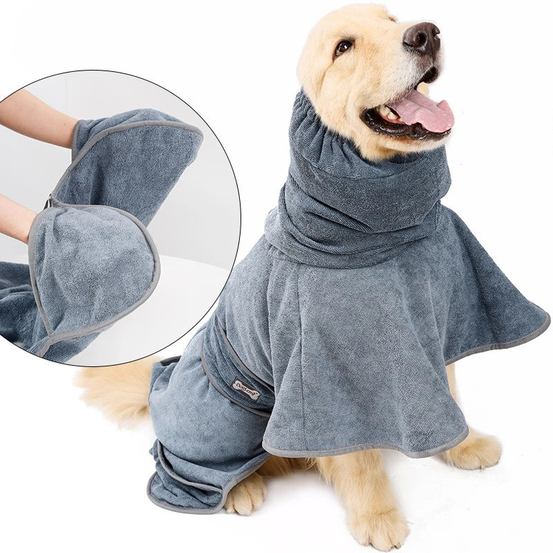 Wholesale OEM ODM Pet Dry Towel Dog Bathrobe Microfiber Ultra Absorbent Dog Bathrobe