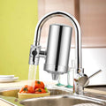 YenvQee 304 Stainless Steel Faucet Mounted Water Activated Carbon Filter Tap Purifier for Household Home Kitchen
