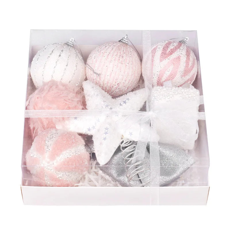 2025 Pink Christmas Balls Lovely Christmas Tree Decoration Ball Christmas Pendant Christmas Gift Ball Christmas Painted Ball