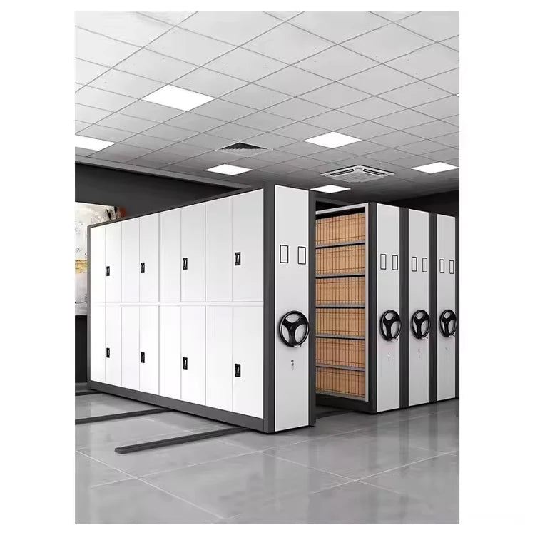 Modern Metal Mobile Compactor Storage File Cabinet Shelving System for School Warehouse Workshop Use