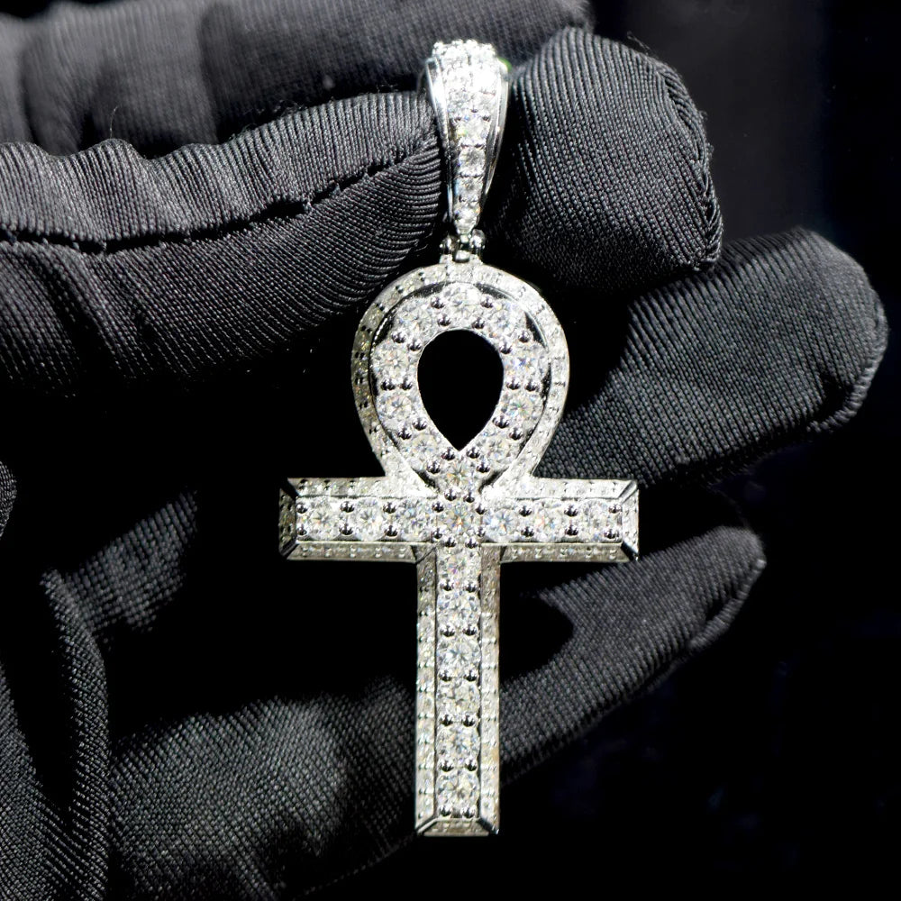 Fine Jewellery Hip-hop Gifts Sterling Silver 925 Holy Christian Men Women Gra Moissanite Pendant Cross