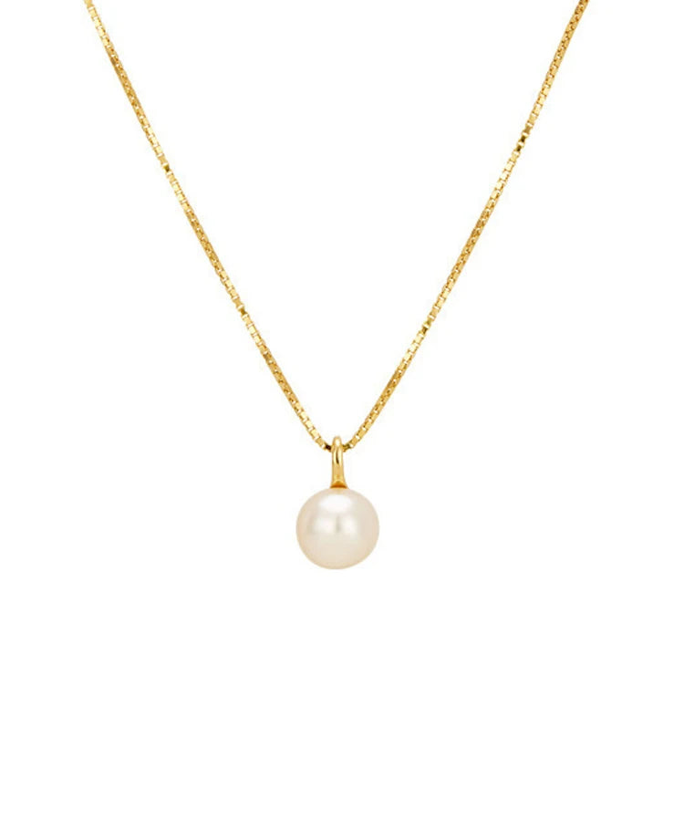 Wholesale Minimalist Simple Collar De Perlas 925 Sterling Silver Pearl Necklace
