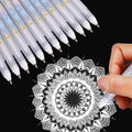 White Ink Pen Gel Pens - Fine Point Tip White Gel Pens for Black Paper Drawing Illustration Rocks Painting Adult Coloring