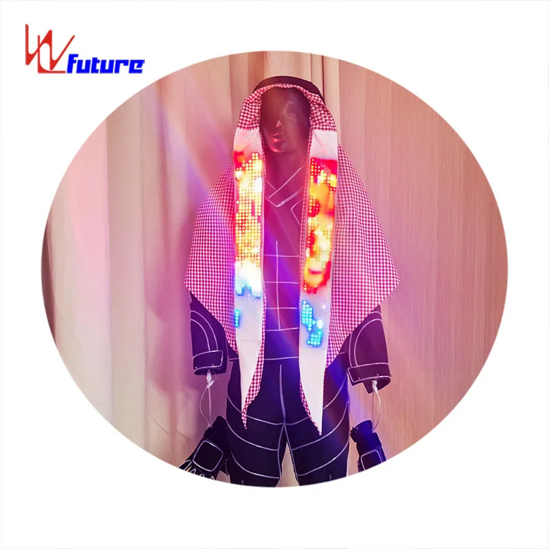 Programmable Customization Party Fiber Optic Arab Glowing Light up Cap With Led Light