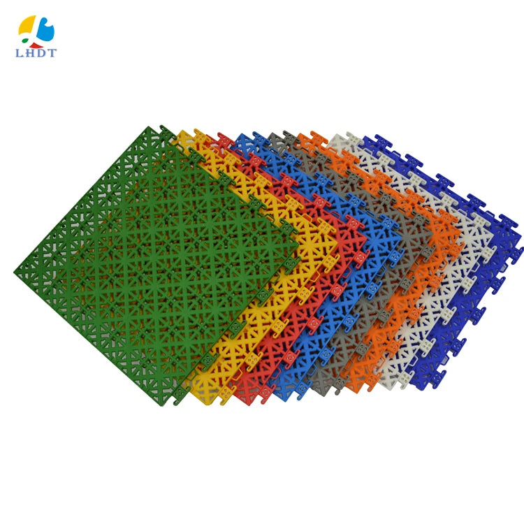 Multi-Purpose Plastic Sports Flooring Manufactured PP Tiles for Basketball and Tennis Outdoor Court Artificial Grass Tiles