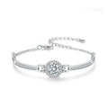 LUOTEEMI New Commeing Gold Plated Brass Bangles Top Quality Hearts and Arrows Cut Zircon Bangle