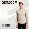OEM New High Quality 100% Cotton Men's Jumper Men's Jumper Pullover Solid Colour Knit Sweater