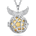 Merryshine Angel Caller Silver Plated Ball Small Cage Charm Box Urn Pendants for Necklace Chain