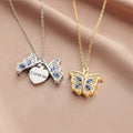 Trendy Cute Animal Butterfly Heart Pendant Can Be Opened Necklace Photo Album Box Pendant Necklace Jewelry